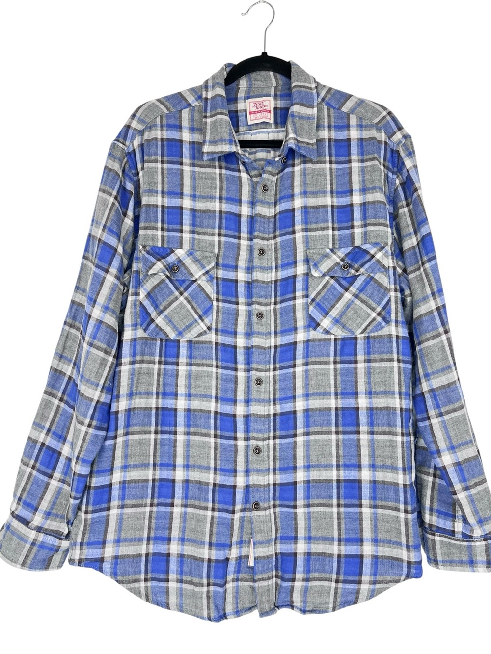 Flint & Tinder Cotton Plaid Long Sleeve Shirt Sz XXL Lined Chest Pockets Casual